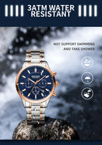 MEGIR Watches for Men 2021 New Chronograph Quartz Watch Luxury Stainless Steel Wristwatch Man Relogios Masculino часы мужские