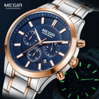 MEGIR Watches for Men 2021 New Chronograph Quartz Watch Luxury Stainless Steel Wristwatch Man Relogios Masculino часы мужские