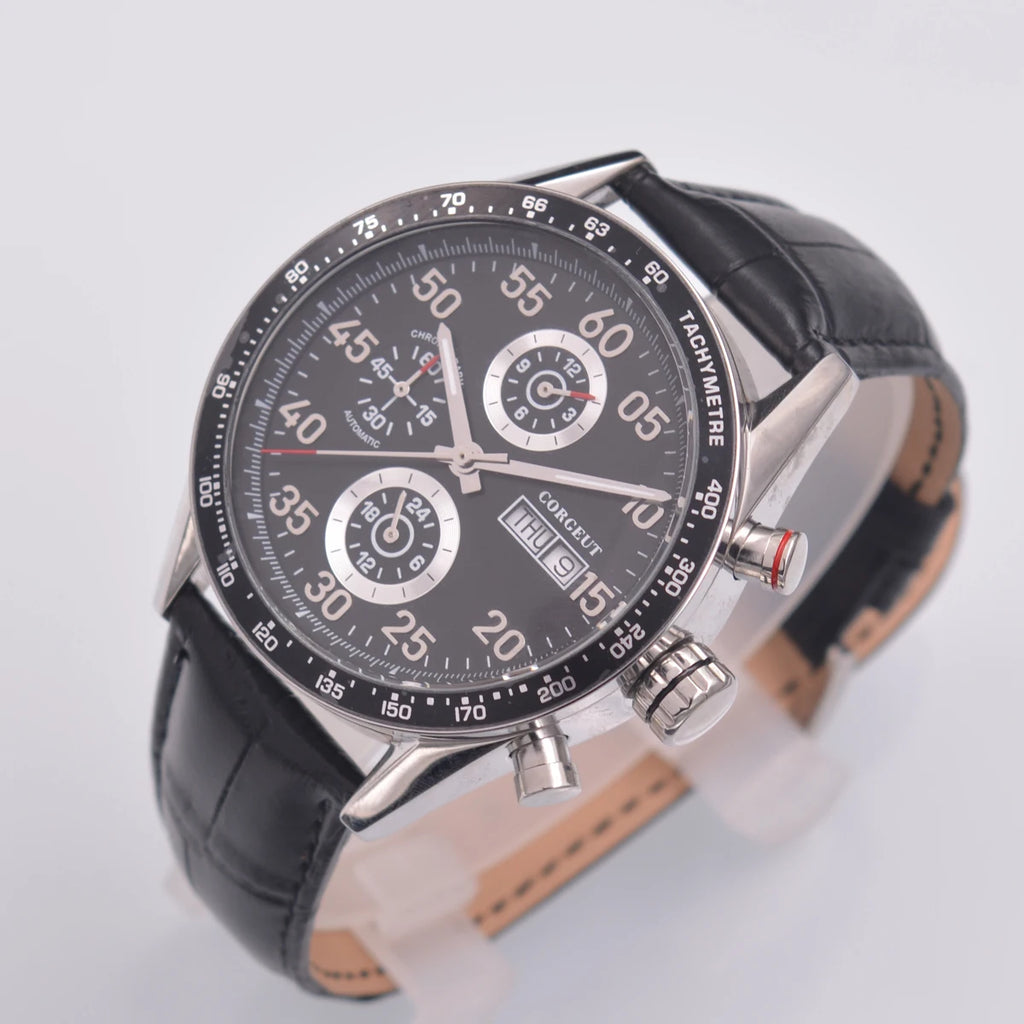 Men Watch Top Brand Luxury Automatic Mechanical Watch  24 hours Leather Military Week&Date Watches Clock Men Relojes Masculino