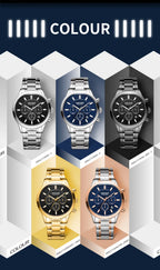 MEGIR Watches for Men 2021 New Chronograph Quartz Watch Luxury Stainless Steel Wristwatch Man Relogios Masculino часы мужские