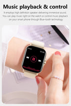 Smart watch with full touch screen, call, message reminder, music control and other functions, compatible with iPhone/android mo