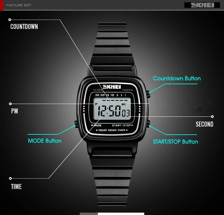 SKMEI Women Sports Watch Top Brands Luxury Waterproof Ladies Watches Small Dial Digital Wristwatch and Bracelet Relogio Feminino