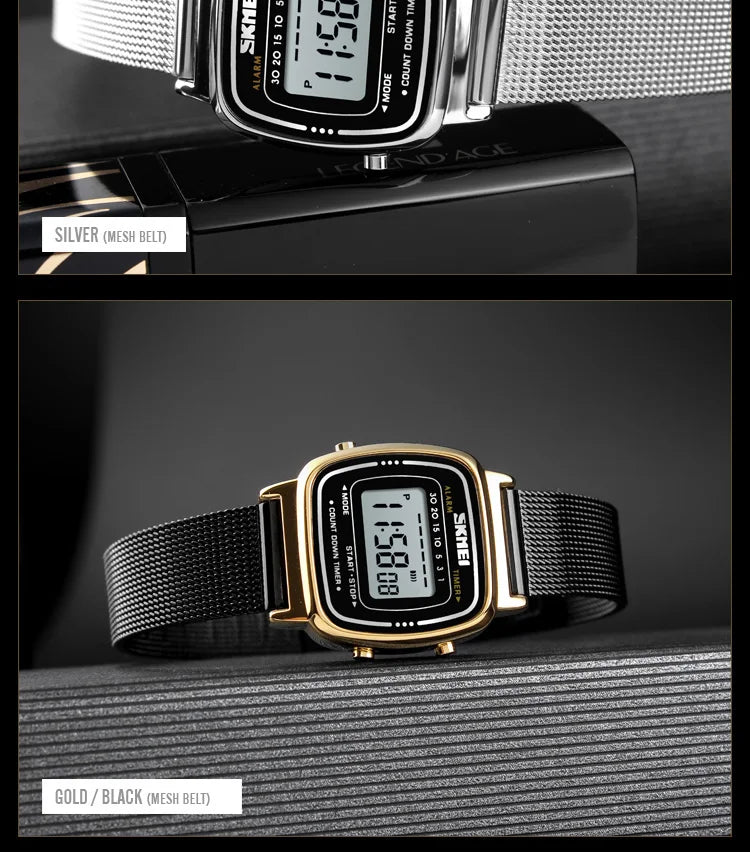 SKMEI Women Sports Watch Top Brands Luxury Waterproof Ladies Watches Small Dial Digital Wristwatch and Bracelet Relogio Feminino