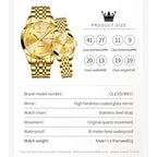 OLEVS 9931 Watch For Men Women Roman Scale Quartz Couple Watch Rhombus Mirror Auto Date Wristwatch Luxury Waterproof Hand Clock