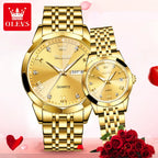 OLEVS 9931 Watch For Men Women Roman Scale Quartz Couple Watch Rhombus Mirror Auto Date Wristwatch Luxury Waterproof Hand Clock