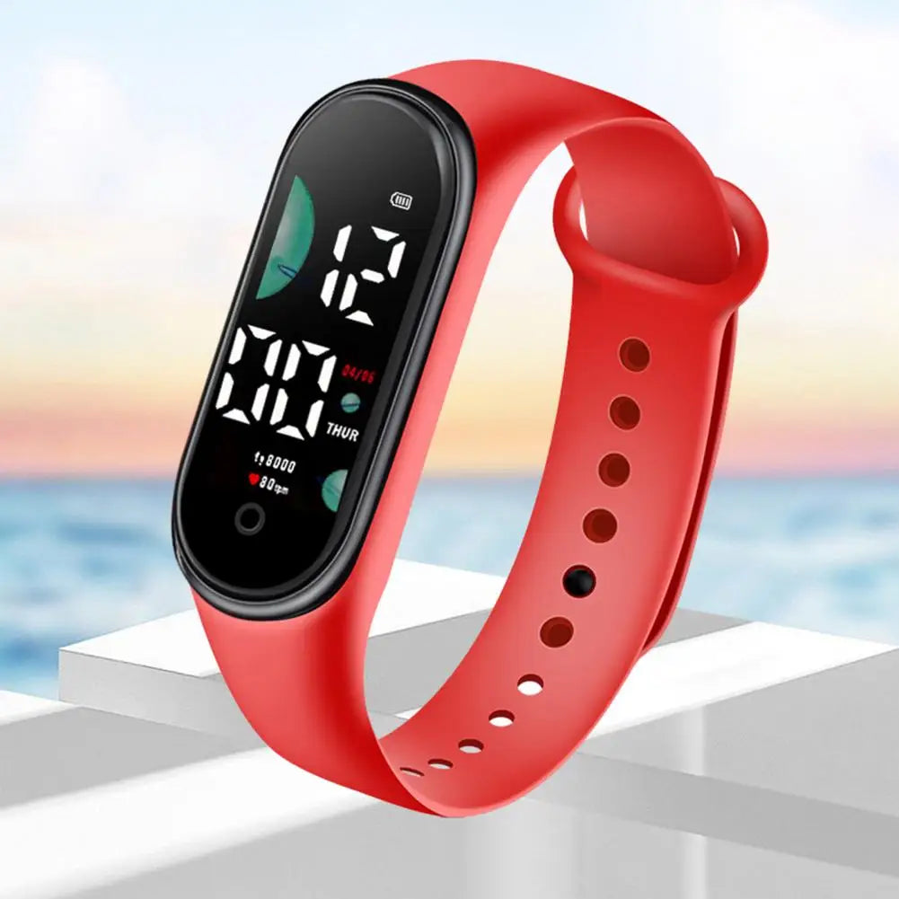Kids Electronic Watch Sports Waterproof Wrist Watch Large Font Screen LED Display Luminous Auto Date Full Calendar Digital Watch