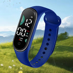 Kids Electronic Watch Sports Waterproof Wrist Watch Large Font Screen LED Display Luminous Auto Date Full Calendar Digital Watch