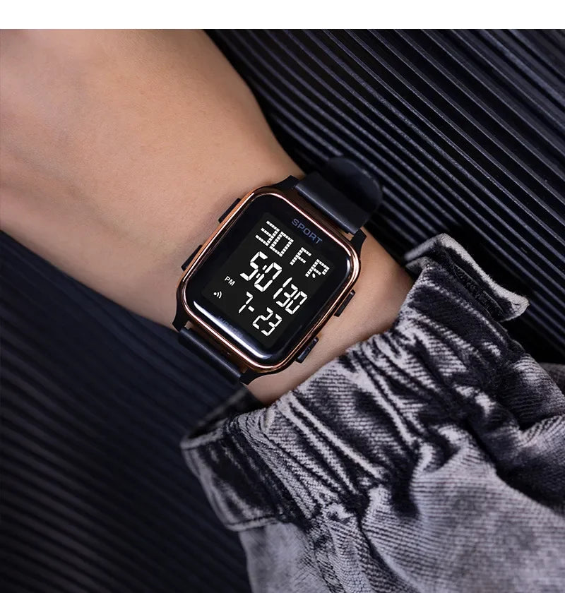 Sports Watches for Men Waterproof Multifunction Electronic Watch Ultra-thin Men's LED Digital Wristwatch for Man Student Gift