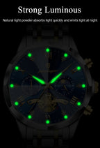 POEDAGAR Luxury Men Watch Top Original Waterproof Luminous Chronograph Man Wristwatch Stainless Steel Quartz Men's Watches Reloj