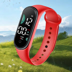Kids Electronic Watch Sports Waterproof Wrist Watch Large Font Screen LED Display Luminous Auto Date Full Calendar Digital Watch