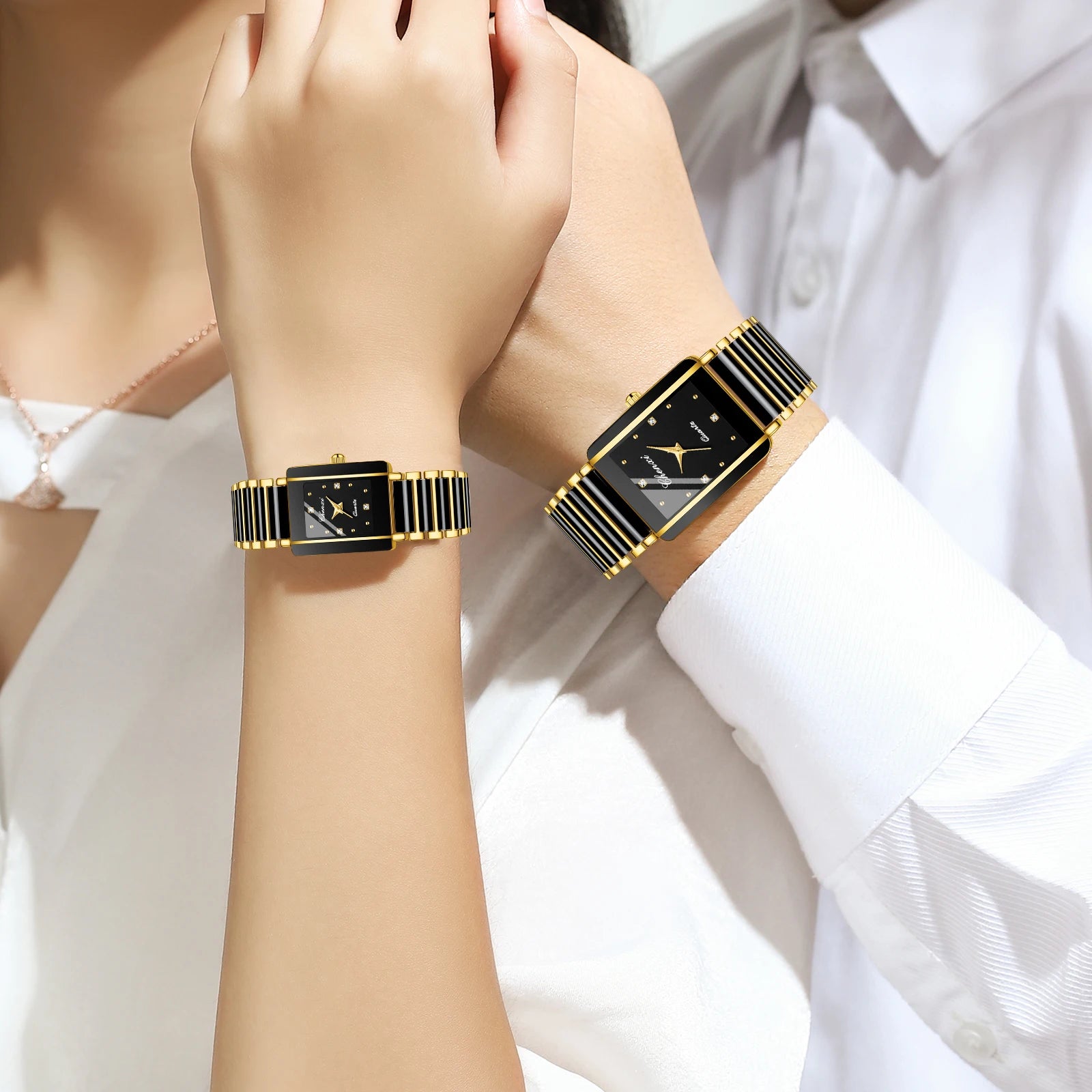 CHENXI 104A Waterproof Top Brand Luxury couple watches Watch for Women Men With Simulated-Ceramics Strap relojes para damas