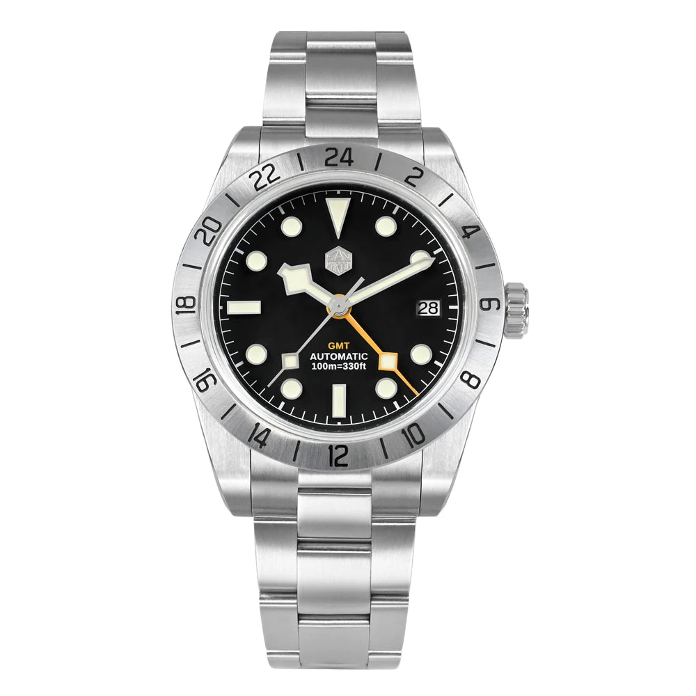 San Martin 39mm Luxury Couple Watches NH34 GMT 316L Stainless Steel Automatic Mechanical Men Watch Gift for boyfriend Sapphire