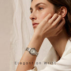 Couple Quartz Watches for Men Women Stainless Steel Roman Numeral Dial Wristwatch Waterproof Matching Watch Set with Gift Box