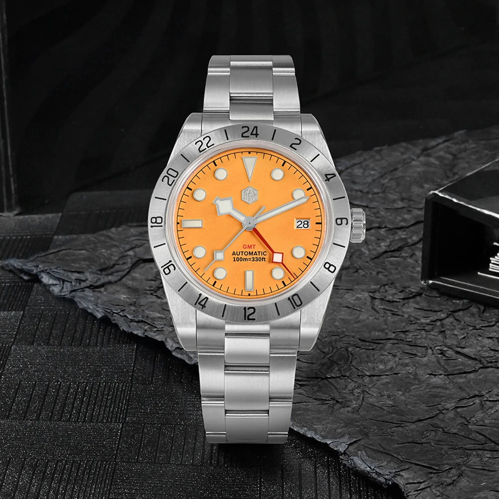 San Martin 39mm Luxury Couple Watches NH34 GMT 316L Stainless Steel Automatic Mechanical Men Watch Gift for boyfriend Sapphire