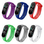 Kids Electronic Watch Sports Waterproof Wrist Watch Large Font Screen LED Display Luminous Auto Date Full Calendar Digital Watch