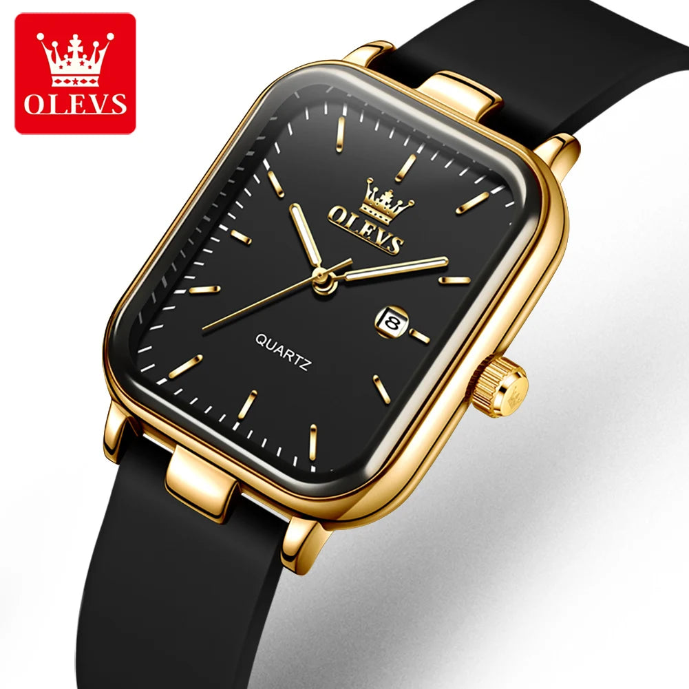 OLEVS 7089 Quartz Wristwatches Gift Box Set Women's Watches Fashion Strap Strap Waterproof Auto Date Simple Elegant Ladies Watch