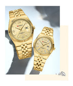 CURREN Couple Watches Waterproof Luminous Wristwatch for Lover Date Men‘s and Women's Wristwatch Simple Fashion