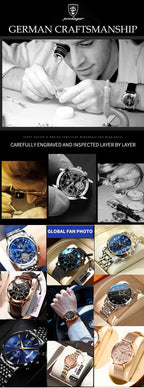 POEDAGAR Luxury Men Watch Top Original Waterproof Luminous Chronograph Man Wristwatch Stainless Steel Quartz Men's Watches Reloj