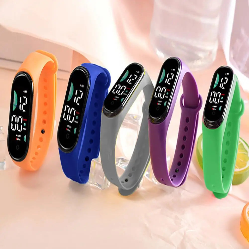 Kids Electronic Watch Sports Waterproof Wrist Watch Large Font Screen LED Display Luminous Auto Date Full Calendar Digital Watch