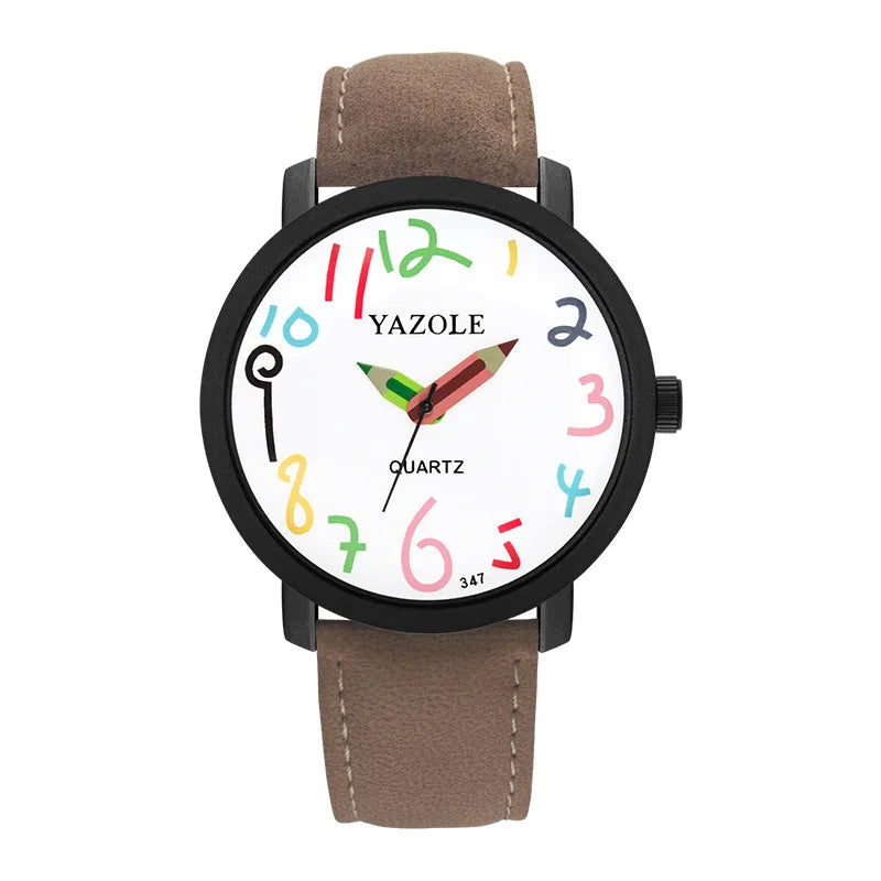 Women Watches Fashion Casual Big Number Analog Watches for Woman Leather Band Ladies Quartz Wristwatches relogio feminino