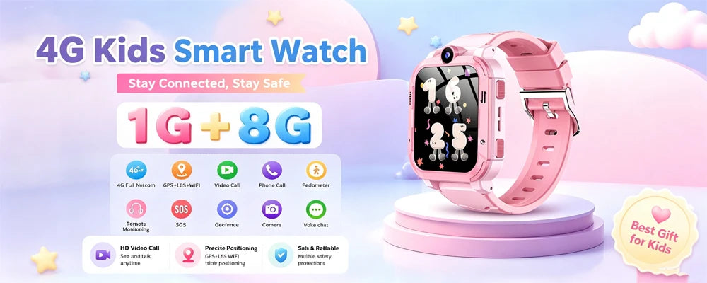 Kids Smart Watch 1.83" HD Screen Built-in 18 Games HD Camera Flashlight Sleep Monitor Alarm Clock Children Gift for Boys & Girls