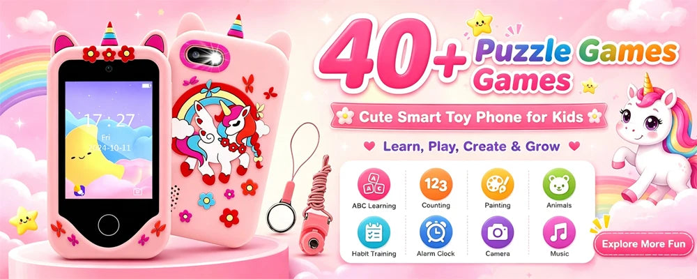 Kids Smart Watch 1.83" HD Screen Built-in 18 Games HD Camera Flashlight Sleep Monitor Alarm Clock Children Gift for Boys & Girls