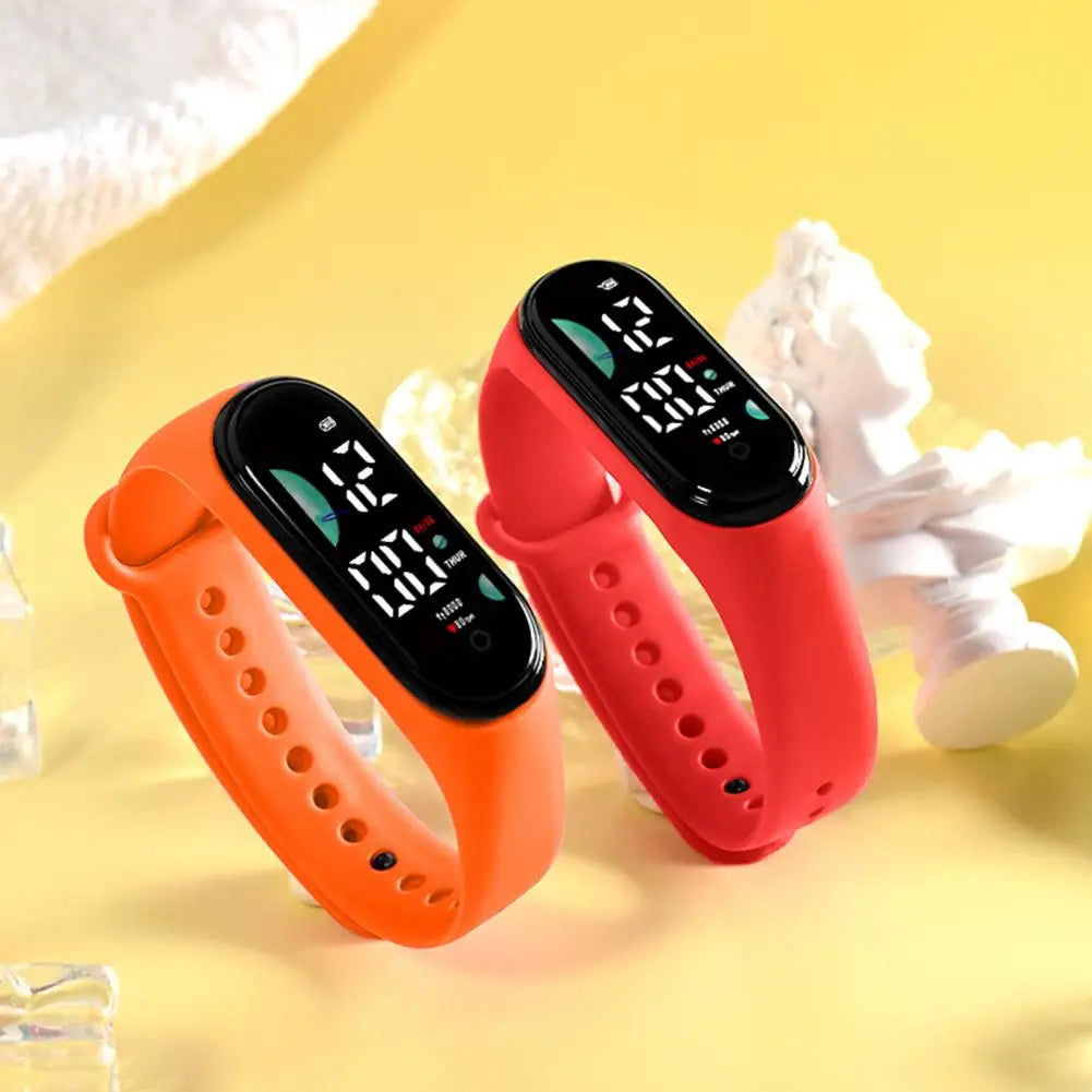 Kids Electronic Watch Sports Waterproof Wrist Watch Large Font Screen LED Display Luminous Auto Date Full Calendar Digital Watch