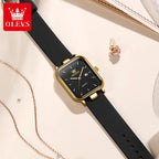 OLEVS 7089 Quartz Wristwatches Gift Box Set Women's Watches Fashion Strap Strap Waterproof Auto Date Simple Elegant Ladies Watch
