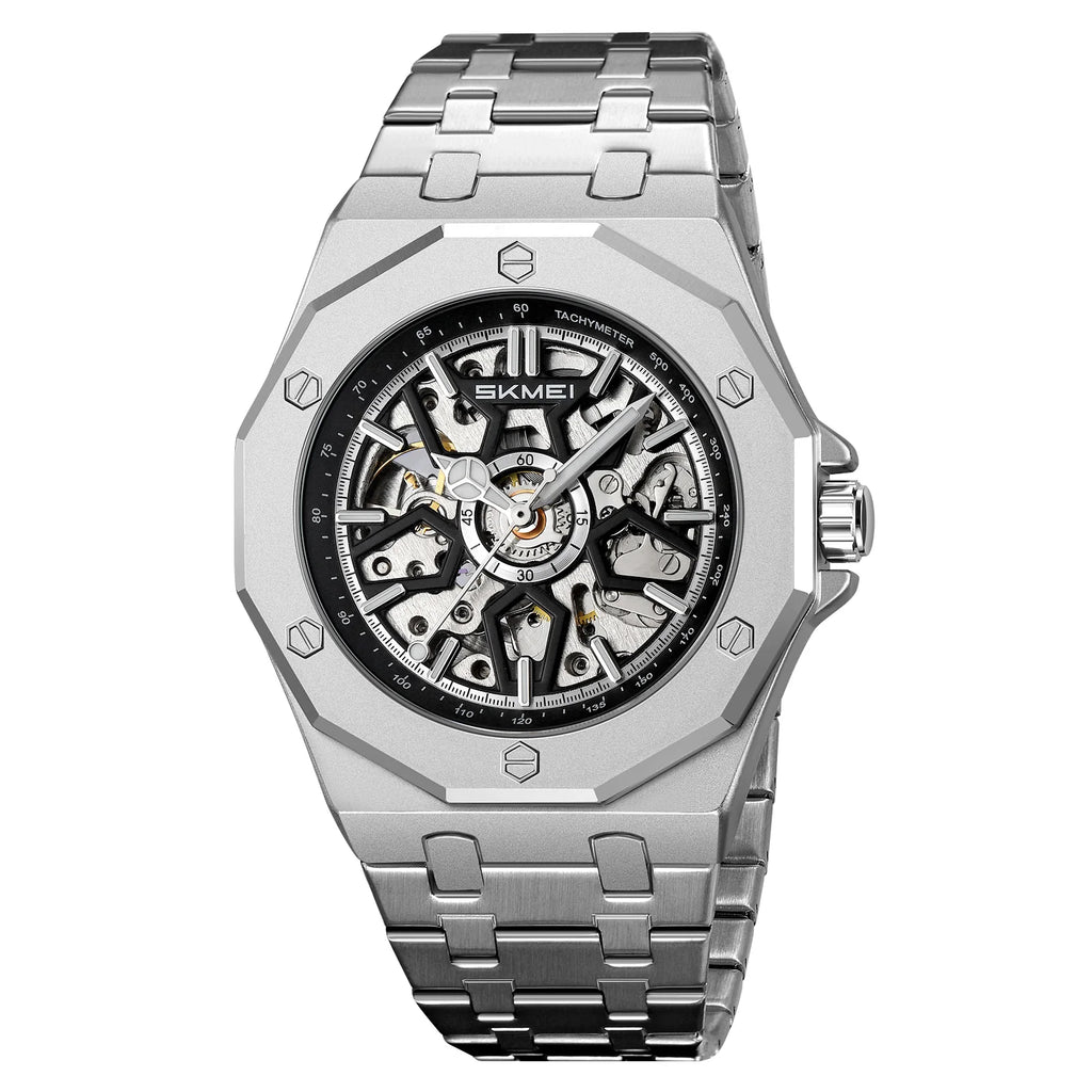 SKMEI M036 Movement Mens Casual Alloy Watches Movement Waterproof Mens Wristwatches Week Display Male Clock Luxury Mechanical