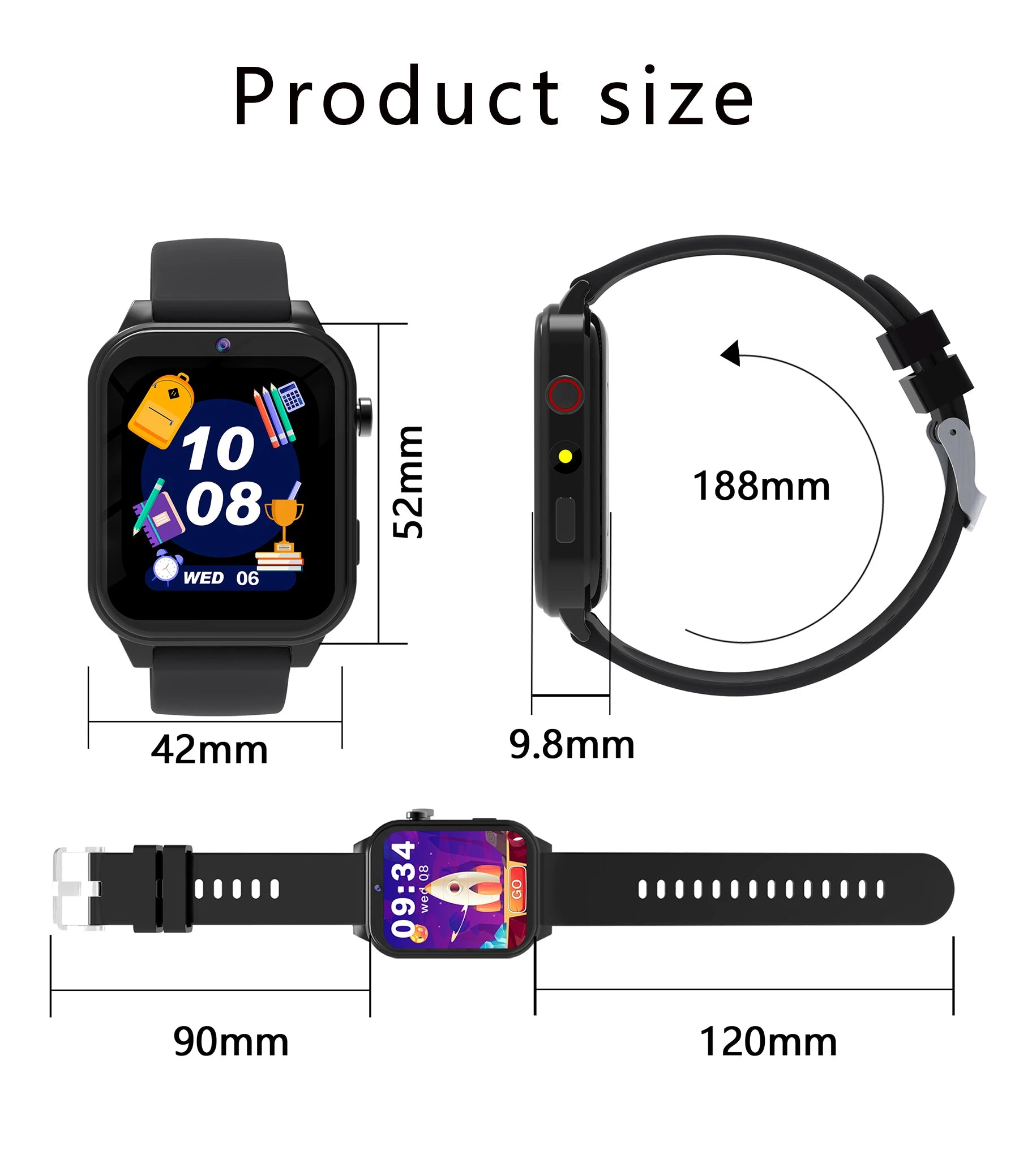 Kids Smart Watch 1.83" HD Screen Built-in 18 Games HD Camera Flashlight Sleep Monitor Alarm Clock Children Gift for Boys & Girls