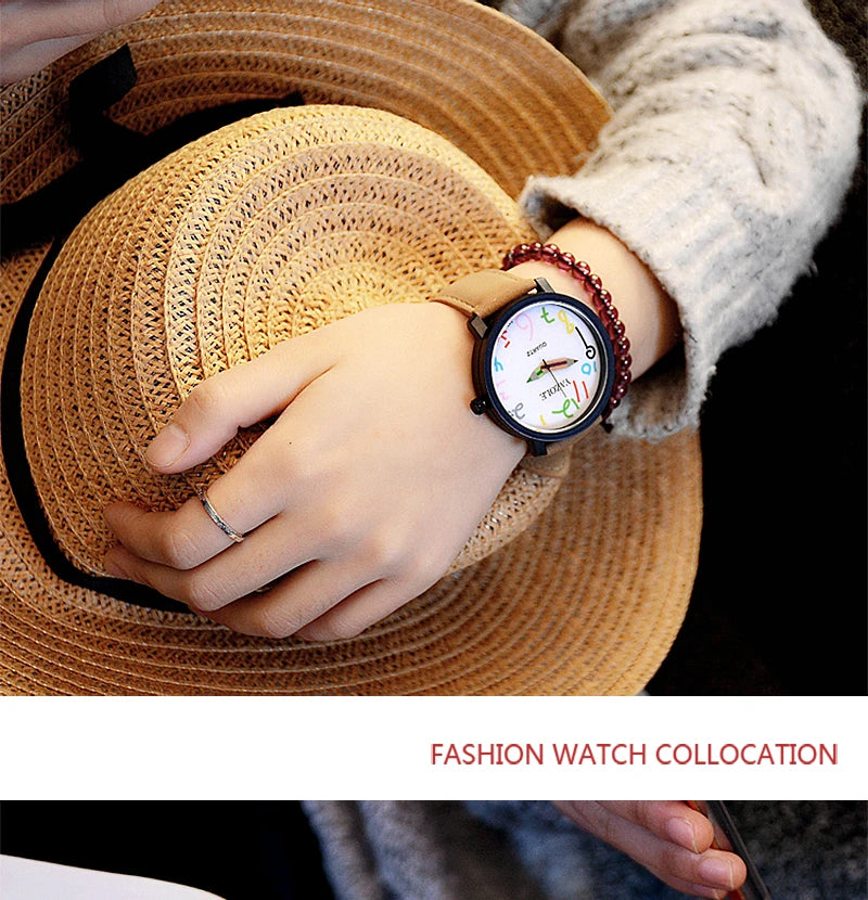 Women Watches Fashion Casual Big Number Analog Watches for Woman Leather Band Ladies Quartz Wristwatches relogio feminino