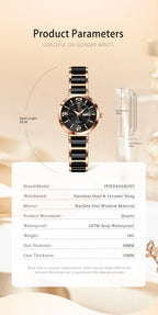 POEDAGAR Top Fashion Elegant Watch For Woman Week Date High Quality Waterproof Ladies Quartz Watch Stainless Steel Women Watches
