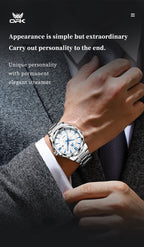 OPK Brand Steel Belt Dual Calendar Men's Quartz Watch 6003