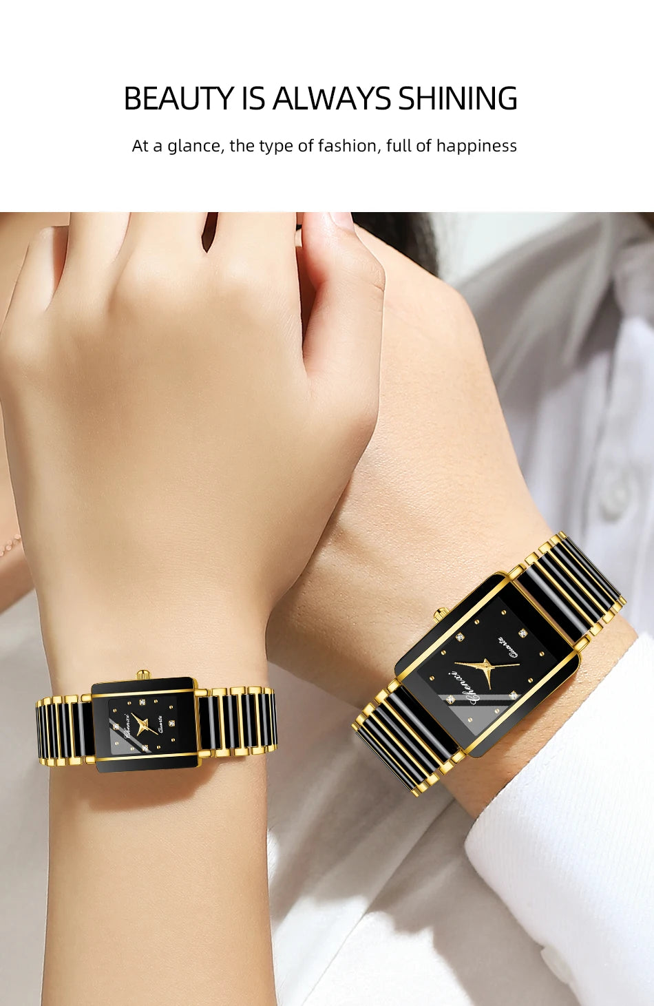 CHENXI 104A Waterproof Top Brand Luxury couple watches Watch for Women Men With Simulated-Ceramics Strap relojes para damas