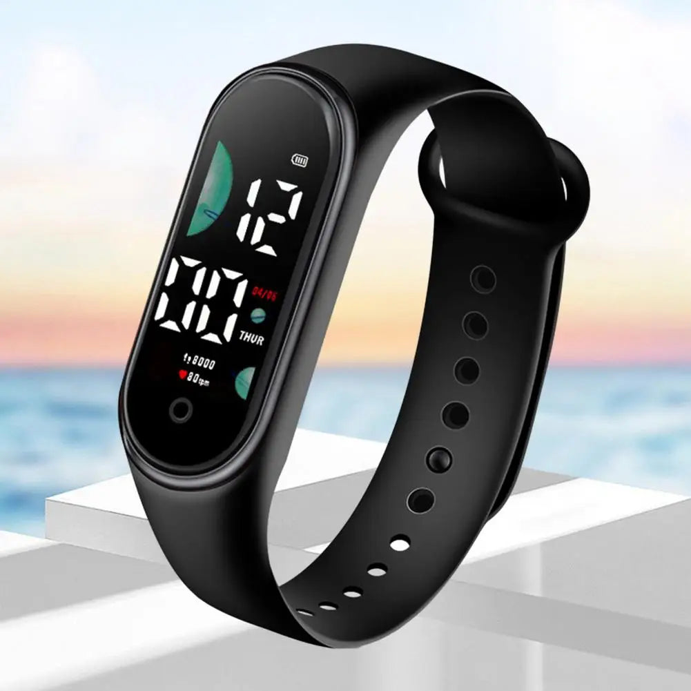 Kids Electronic Watch Sports Waterproof Wrist Watch Large Font Screen LED Display Luminous Auto Date Full Calendar Digital Watch