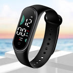 Kids Electronic Watch Sports Waterproof Wrist Watch Large Font Screen LED Display Luminous Auto Date Full Calendar Digital Watch