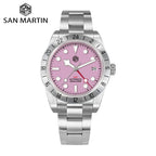 San Martin 39mm Luxury Couple Watches NH34 GMT 316L Stainless Steel Automatic Mechanical Men Watch Gift for boyfriend Sapphire