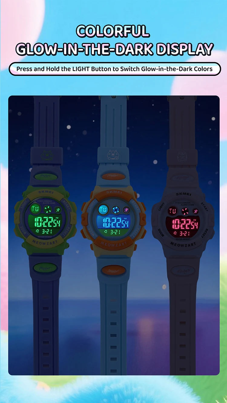 SKMEI Wristwatch For Boys Girl 5Bar Waterproof Kidss Children's Watch Luminous Display Sports Electronics Watch Relogio Infantil