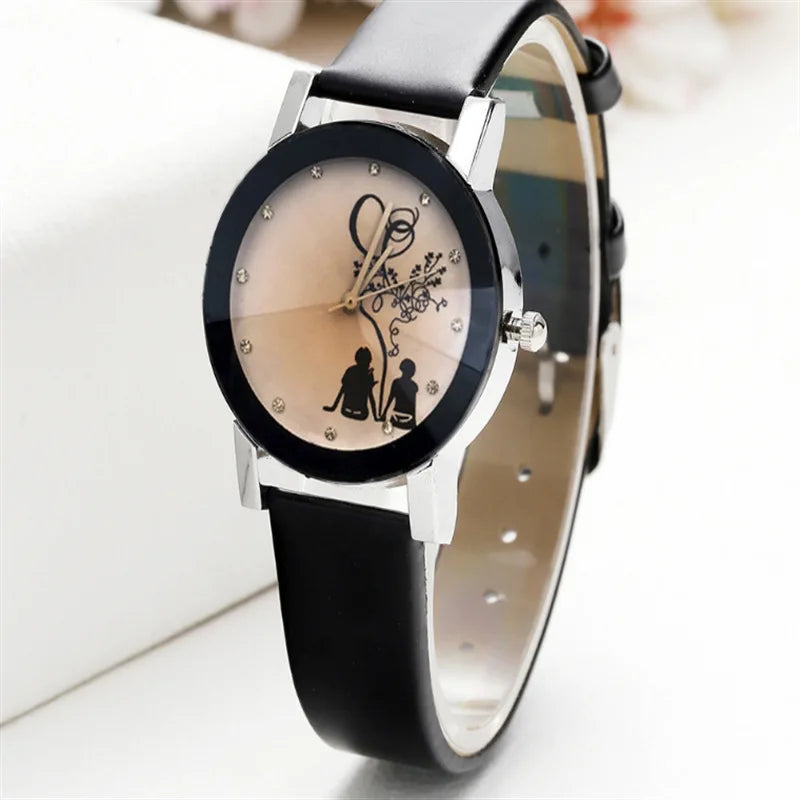 Couple Lover Watches Quartz Dial Clock PU Leather WristWatch Relojes Watch Women Men Fashion Luxury Relogio Feminino Saat