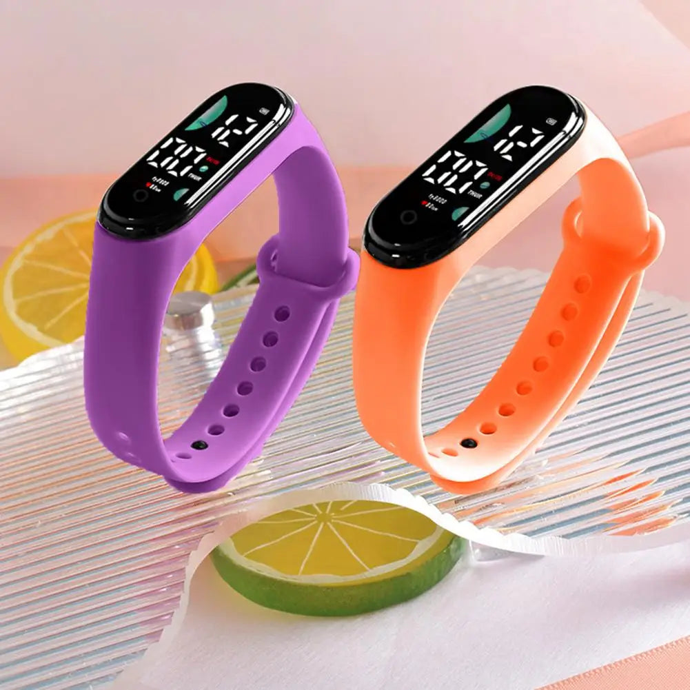 Kids Electronic Watch Sports Waterproof Wrist Watch Large Font Screen LED Display Luminous Auto Date Full Calendar Digital Watch