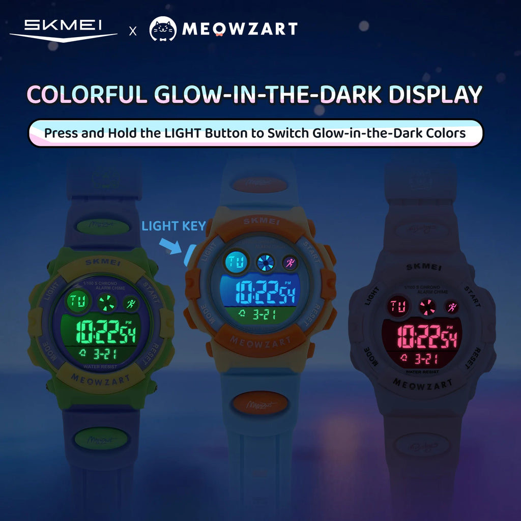 SKMEI Wristwatch For Boys Girl 5Bar Waterproof Kidss Children's Watch Luminous Display Sports Electronics Watch Relogio Infantil