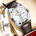 POEDAGAR Top Fashion Casual Men Watch Waterproof Luminous Date Week Man Wristwatch Outdoor Leather Business Men's Quartz Watches