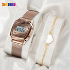 SKMEI Women Sports Watch Top Brands Luxury Waterproof Ladies Watches Small Dial Digital Wristwatch and Bracelet Relogio Feminino
