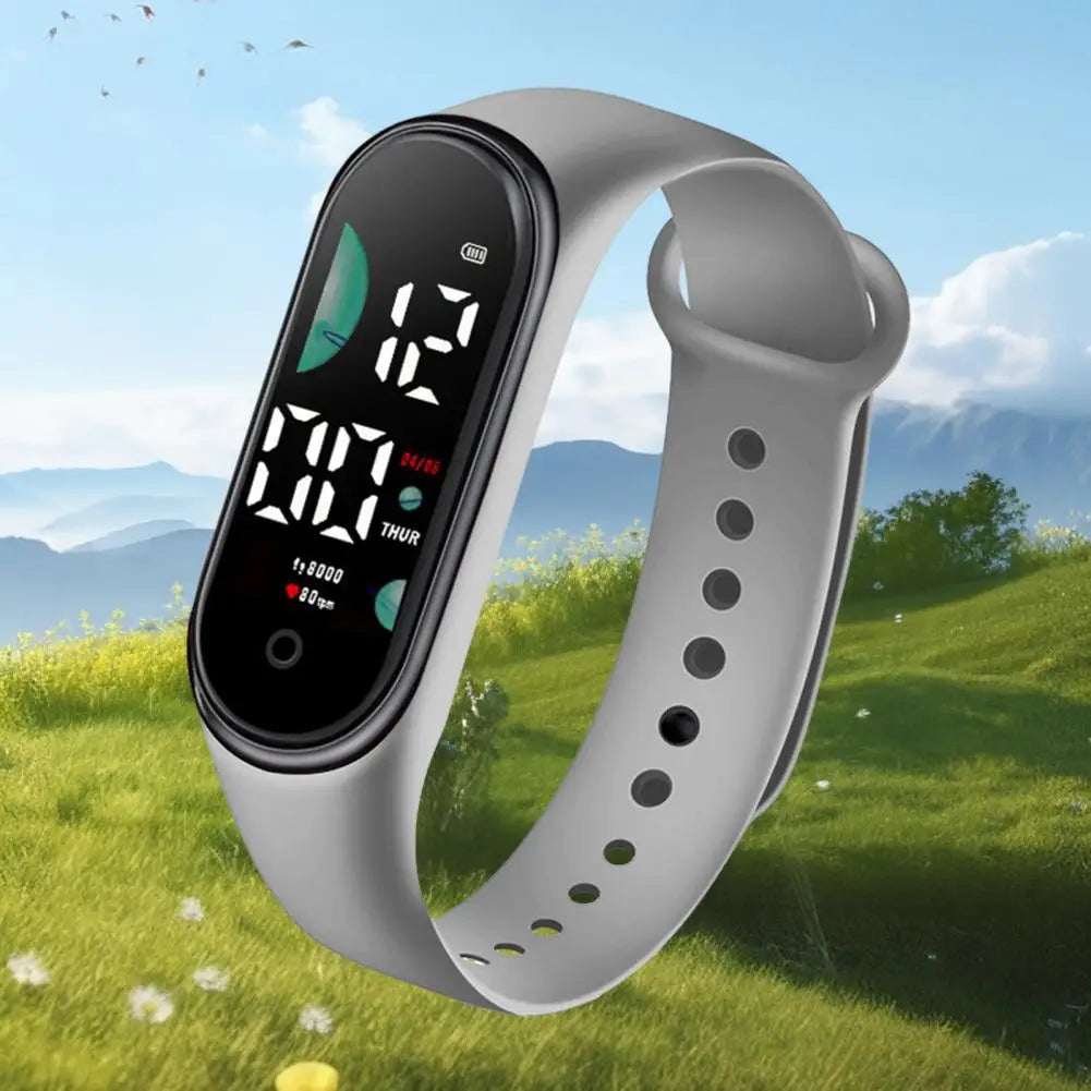 Kids Electronic Watch Sports Waterproof Wrist Watch Large Font Screen LED Display Luminous Auto Date Full Calendar Digital Watch