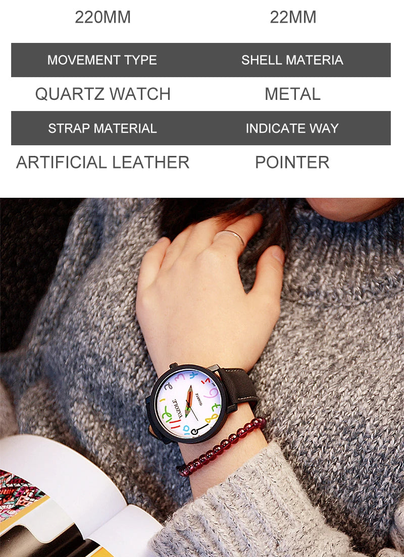 Women Watches Fashion Casual Big Number Analog Watches for Woman Leather Band Ladies Quartz Wristwatches relogio feminino