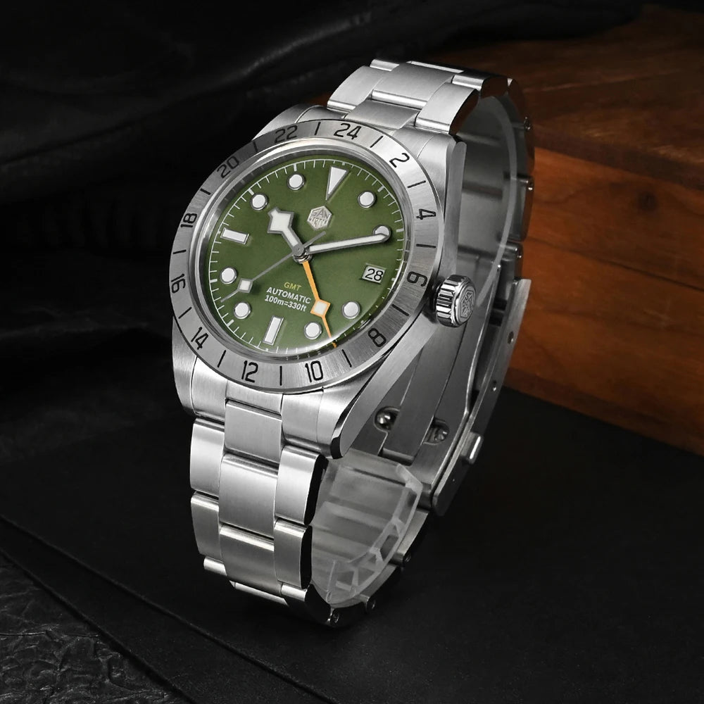 San Martin 39mm Luxury Couple Watches NH34 GMT 316L Stainless Steel Automatic Mechanical Men Watch Gift for boyfriend Sapphire