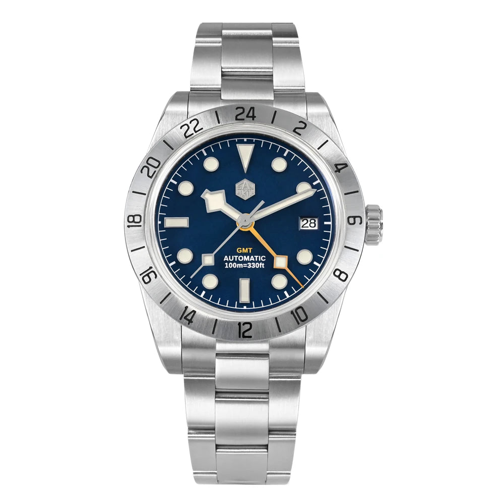 San Martin 39mm Luxury Couple Watches NH34 GMT 316L Stainless Steel Automatic Mechanical Men Watch Gift for boyfriend Sapphire
