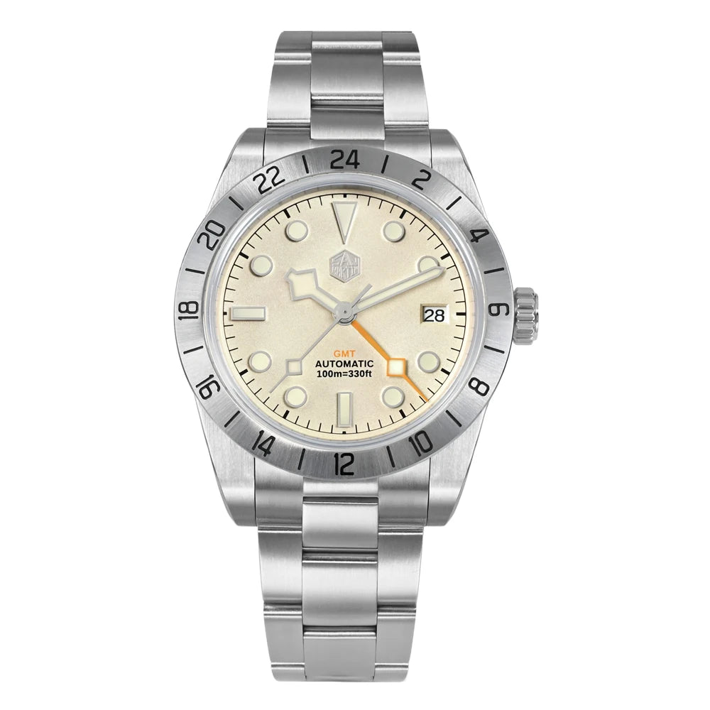 San Martin 39mm Luxury Couple Watches NH34 GMT 316L Stainless Steel Automatic Mechanical Men Watch Gift for boyfriend Sapphire