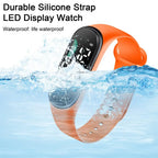 Kids Electronic Watch Sports Waterproof Wrist Watch Large Font Screen LED Display Luminous Auto Date Full Calendar Digital Watch