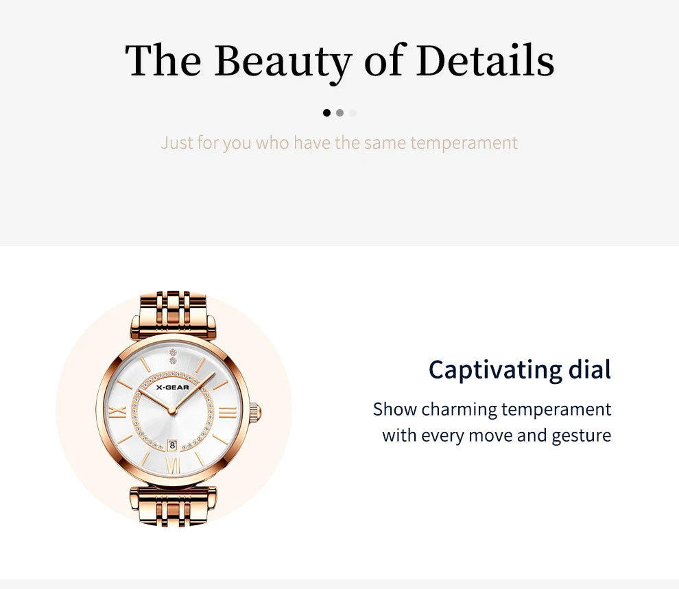 Fashion Couple Watches Stainless Steel Strap Analog Quartz Wristwatches His & Hers Matching Timepieces for Couples